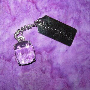 COACH Rare Vintage Clear Lucite Jewel Hang Tag Bag Fob Charm Keychain